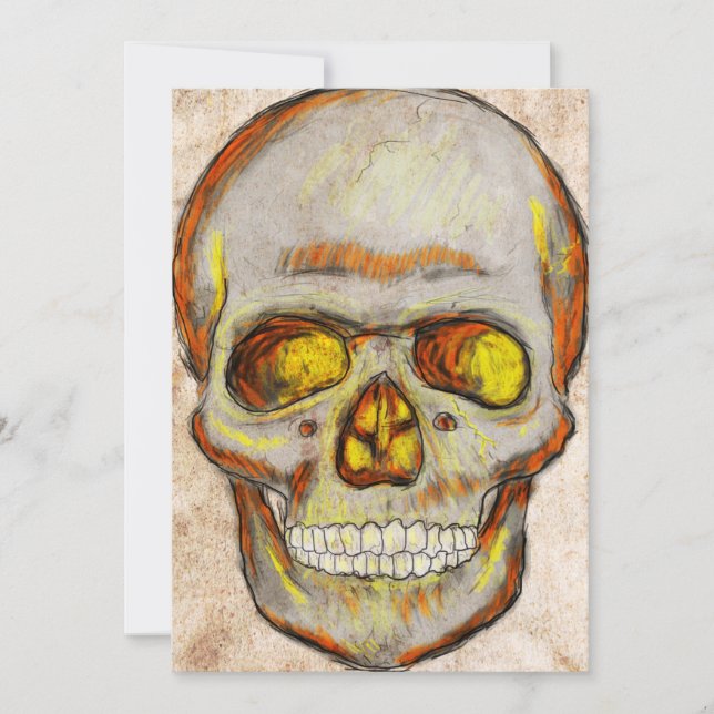 Handgezogener Schädel (Vorderseite)