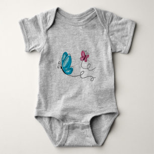 handgezogener Schmetterling Baby Strampler