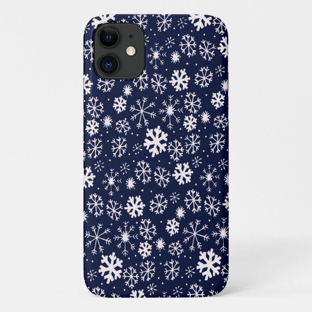 Handgezogener Schneeflocken-Blizzard mit klassisch Case-Mate iPhone Hülle (Rückseite)