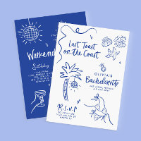 Handgezogener Toast an der Küste