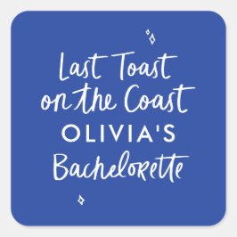 Handgezogener Toast an der Küste Runder Aufkleber