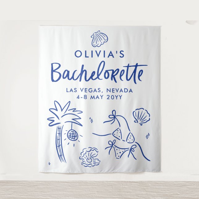 Handgezogener Toast an der Küste Wandteppich (Vorderseite)