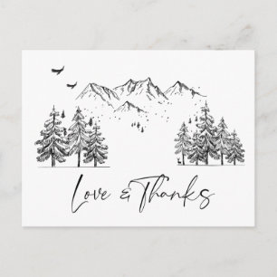 Handgezogener Wald Danke Postkarte