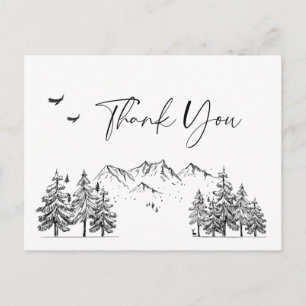 Handgezogener Wald Danke Postkarte