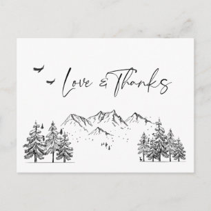 Handgezogener Wald Danke Postkarte