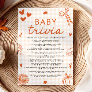 Handgezogenes Baby Shower Baby Trivia Spiel Einladung