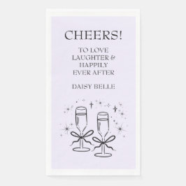 Handgezogenes Doodle-Brautparty Lila Serviette