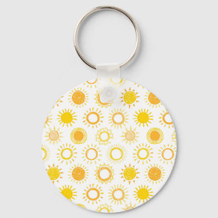 Handgezogenes Doodle-Sonnen-Muster Schlüsselanhänger