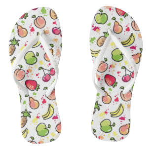 handgezogenes Fruchtmuster Flip Flops