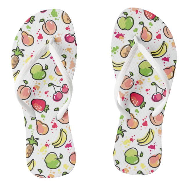 handgezogenes Fruchtmuster Flip Flops (Fußbett)