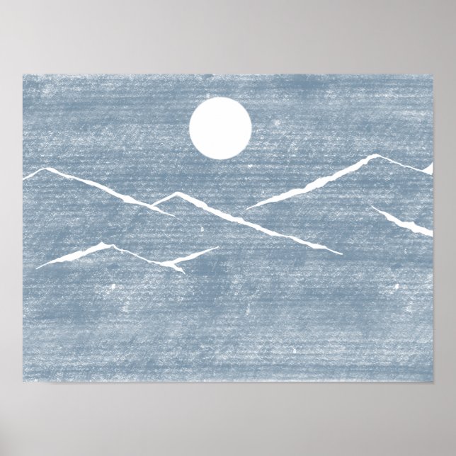 Handgezogenes Gebirge Poster (Vorne)