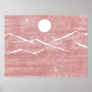 Handgezogenes Gebirge Poster