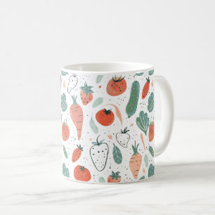 Handgezogenes Gemüse Kaffeetasse