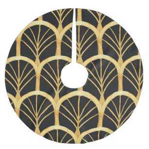 Handgezogenes Gold Imitation Wasserfarbe Polyester Weihnachtsbaumdecke