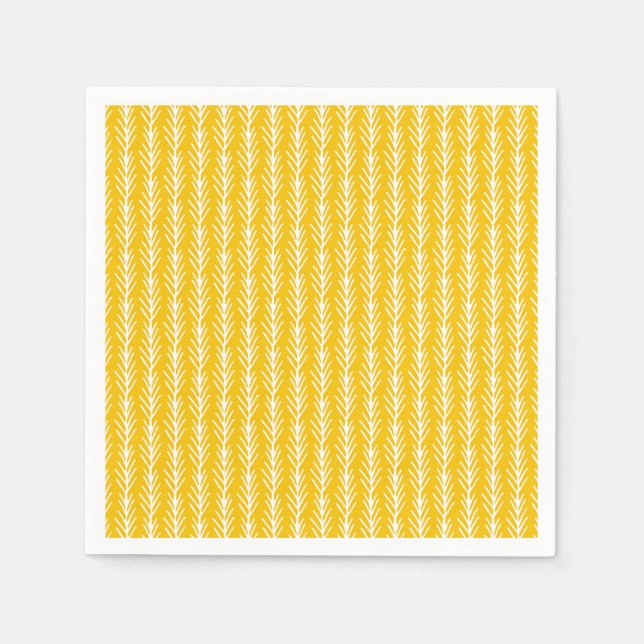 Handgezogenes goldenes Weizenmuster Serviette (Vorderseite)