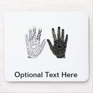 Handgezogenes Herz Doodled Hands Mousepad