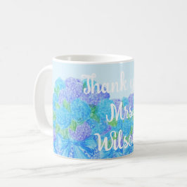Handgezogenes Hydrangea in Vase Kaffeetasse
