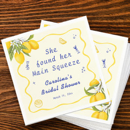 Handgezogenes Lemon Main Squeeze-Brautparty Serviette