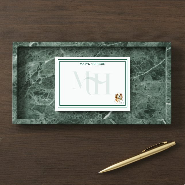 Handgezogenes Monogramm, Goldenes Retriever Pet Post-it Klebezettel (Gift custom stationery to the dog lover in your life! )