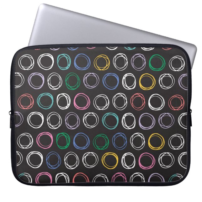 Handgezogenes Muster mit bürstenbehafteten Linien, Laptopschutzhülle (Vorderseite)