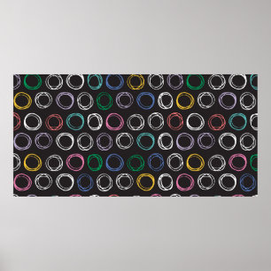 Handgezogenes Muster mit bürstenbehafteten Linien, Poster