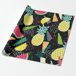 Handgezogenes nahtloses Muster mit Wassermelone Geschenkpapier