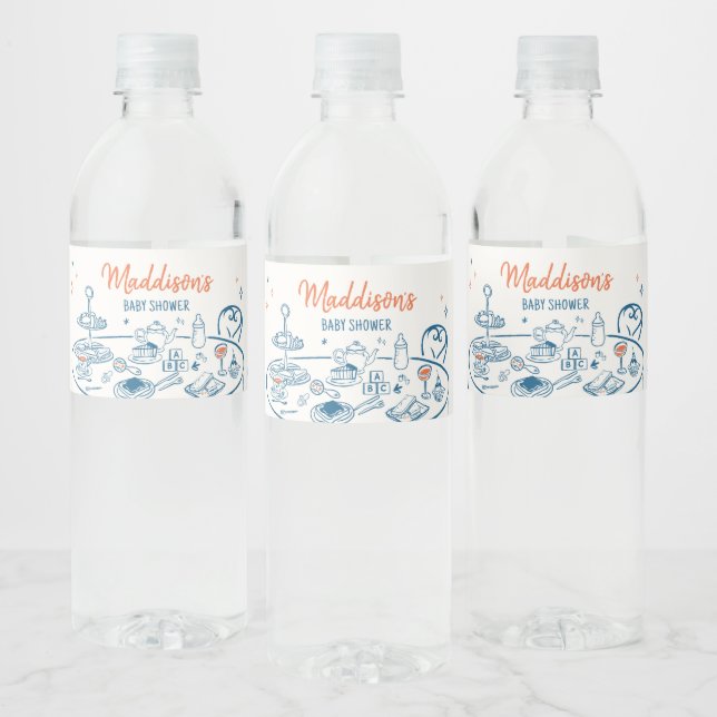 Handgezogenes Party Babydusche (Flaschen)