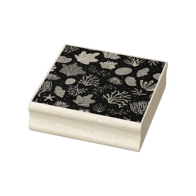 Handgezogenes Tiefseekorallen-Muster Gummistempel (Stempel)