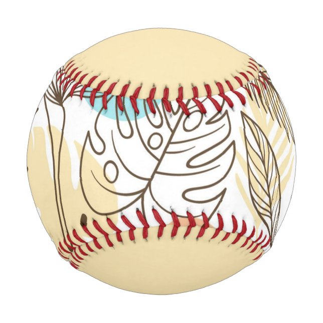 Handgezogenes tropisches Muster Baseball (Vorderseite)