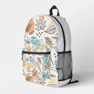 Handgezogenes tropisches Muster Bedruckter Rucksack
