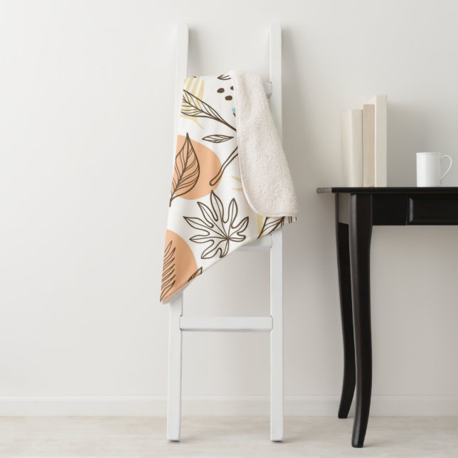 Handgezogenes tropisches Muster Sherpadecke (Beispiel)