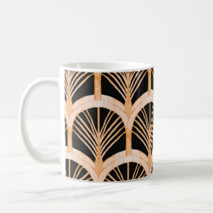 Handgezogenes Wasserfarbmuster nahtlos mit Gold i Kaffeetasse