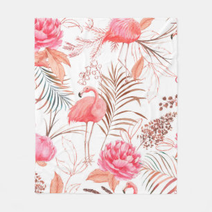 Handgezogenes Wasserfarbmuster nahtlos mit rosa f Fleecedecke