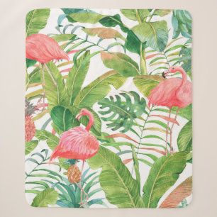 Handgezogenes Wasserfarbmuster nahtlos mit rosa f Sherpadecke