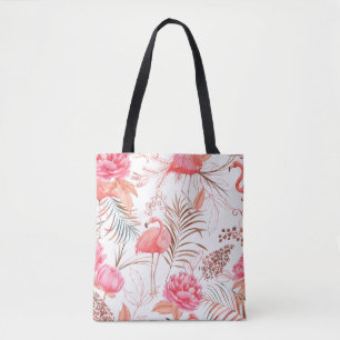 Handgezogenes Wasserfarbmuster nahtlos mit rosa f Tasche