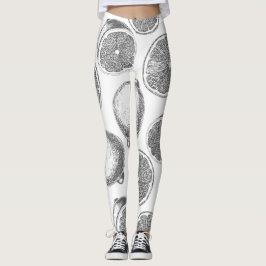 Handgezogenes Zitronenmuster Leggings