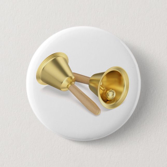 Handglocke mit Holzgriff Button (Vorderseite)