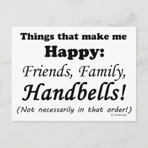 Handglocken machen mich glücklich postkarte