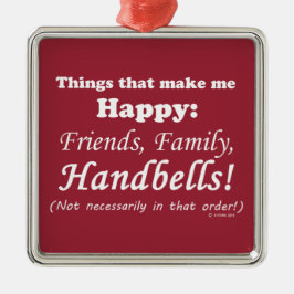 Handglocken machen mich glücklich silbernes ornament