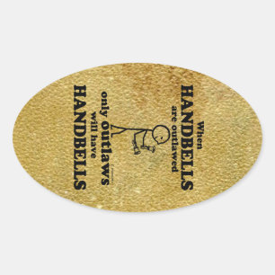 Handglocken Oval Aufkleber