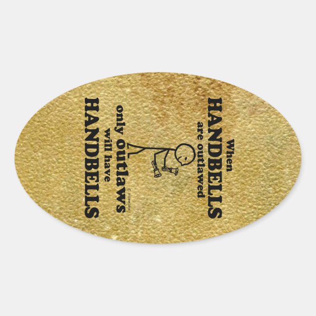 Handglocken Oval Aufkleber (Vorderseite)