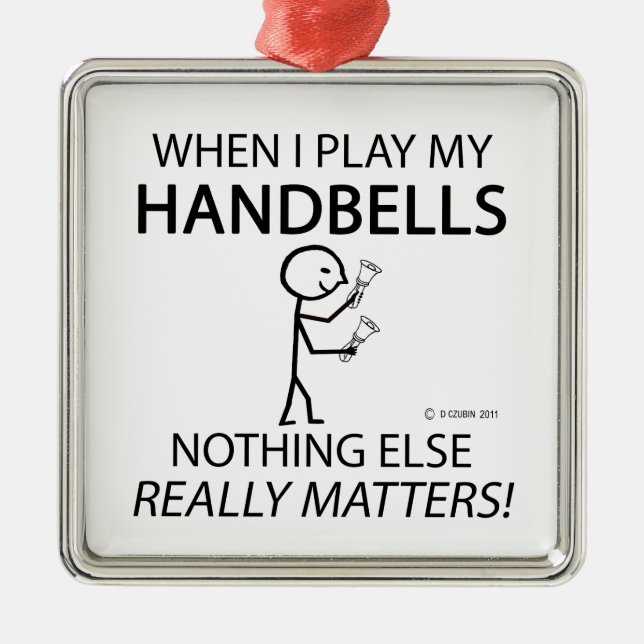 Handglocken spielen keine Rolle Silbernes Ornament (Vorne)