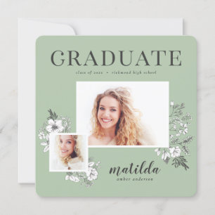 Handgraduierte illustrierte Blumenstuhlstudenten m Ankündigung