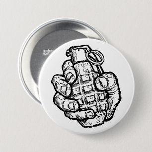 Handgranate im Stil von Comicen Button