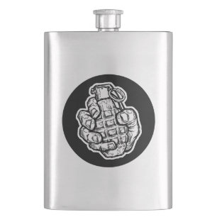 Handgranate im Stil von Comicen Flachmann