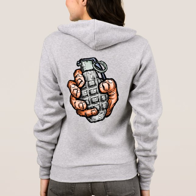 Handgranate im Stil von Comicen Hoodie (Rückseite)