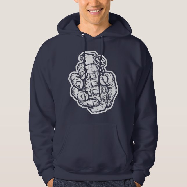 Handgranate im Stil von Comicen Hoodie (Vorderseite)