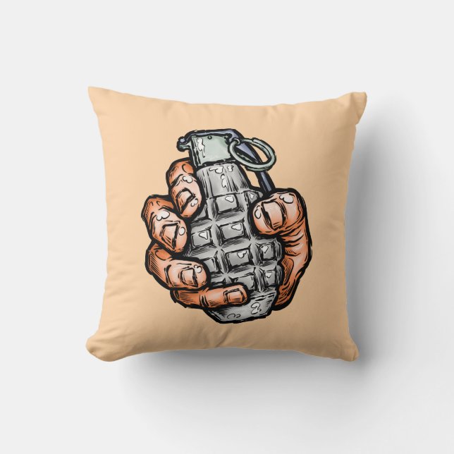 Handgranate im Stil von Comicen Kissen (Vorderseite)