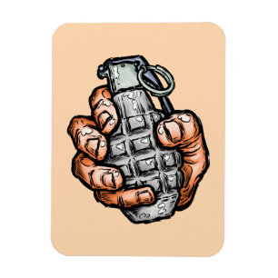 Handgranate im Stil von Comicen Magnet