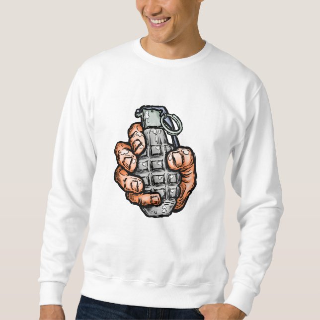 Handgranate im Stil von Comicen Sweatshirt (Vorderseite)